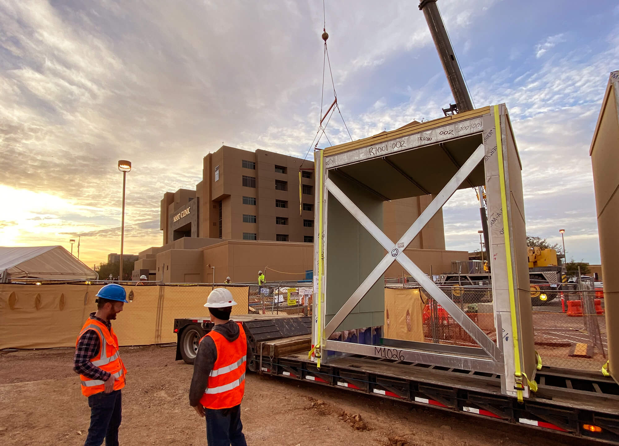 Modular Construction Logistics Crane Delivery